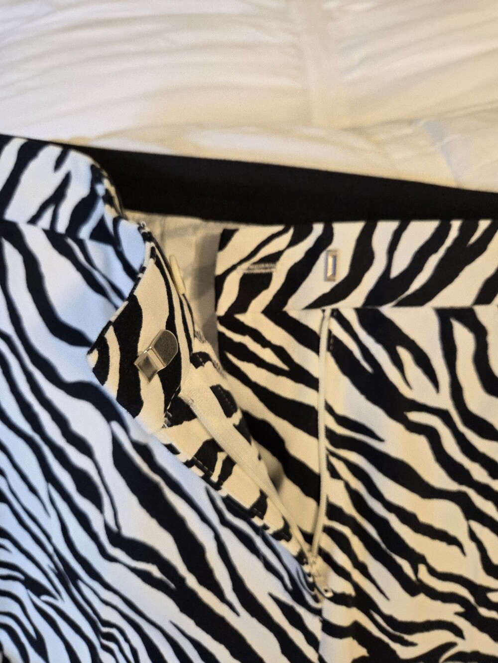ZARA -Zebra Print Wide Leg Pants - Black & White ,NEW - Picture 4 of 7